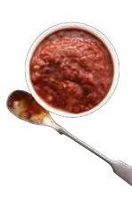 Chipotle Salsa in a small bowl with a spoon.